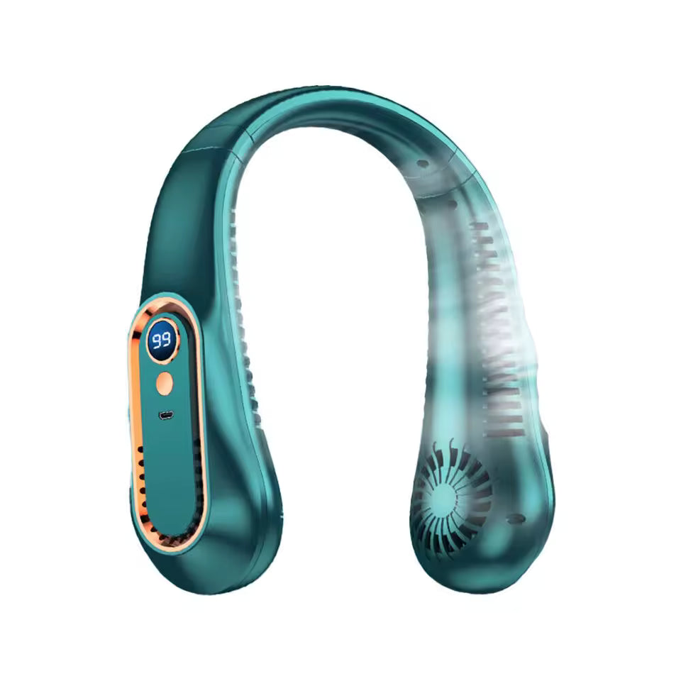Portable USB Rechargeable Bladeless Neck Fan – Hands Free Cooling Comfort