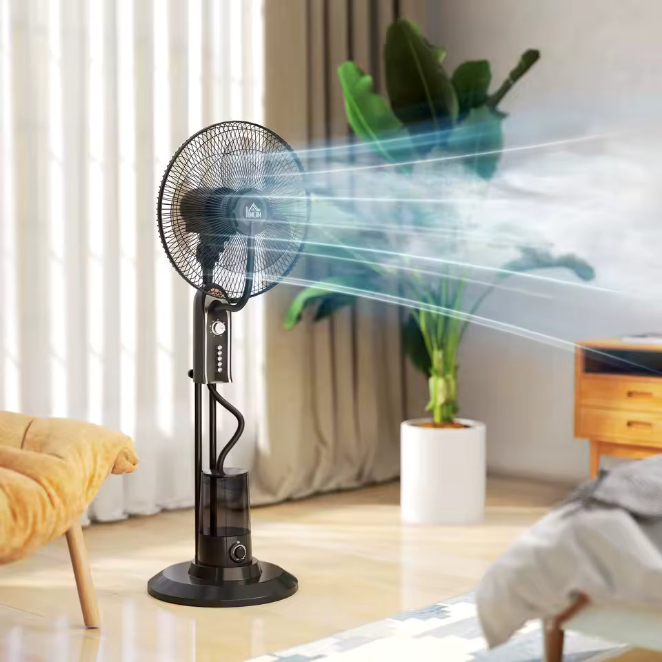 HOMCOM Misting and Cooling Fan Oscillating 4 Speed with Water Tank