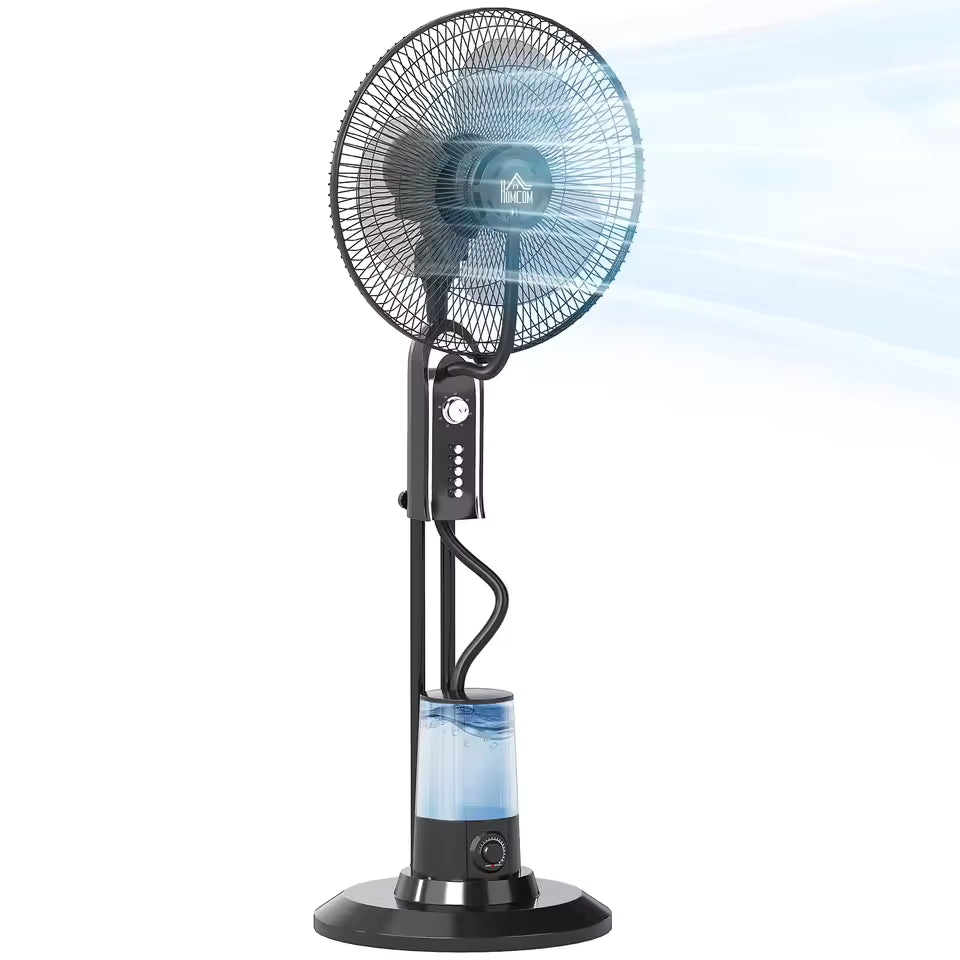 HOMCOM Misting and Cooling Fan Oscillating 4 Speed with Water Tank