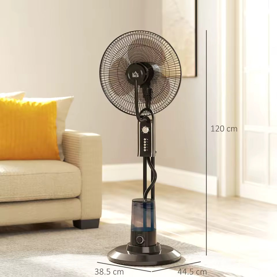 HOMCOM Misting and Cooling Fan Oscillating 4 Speed with Water Tank