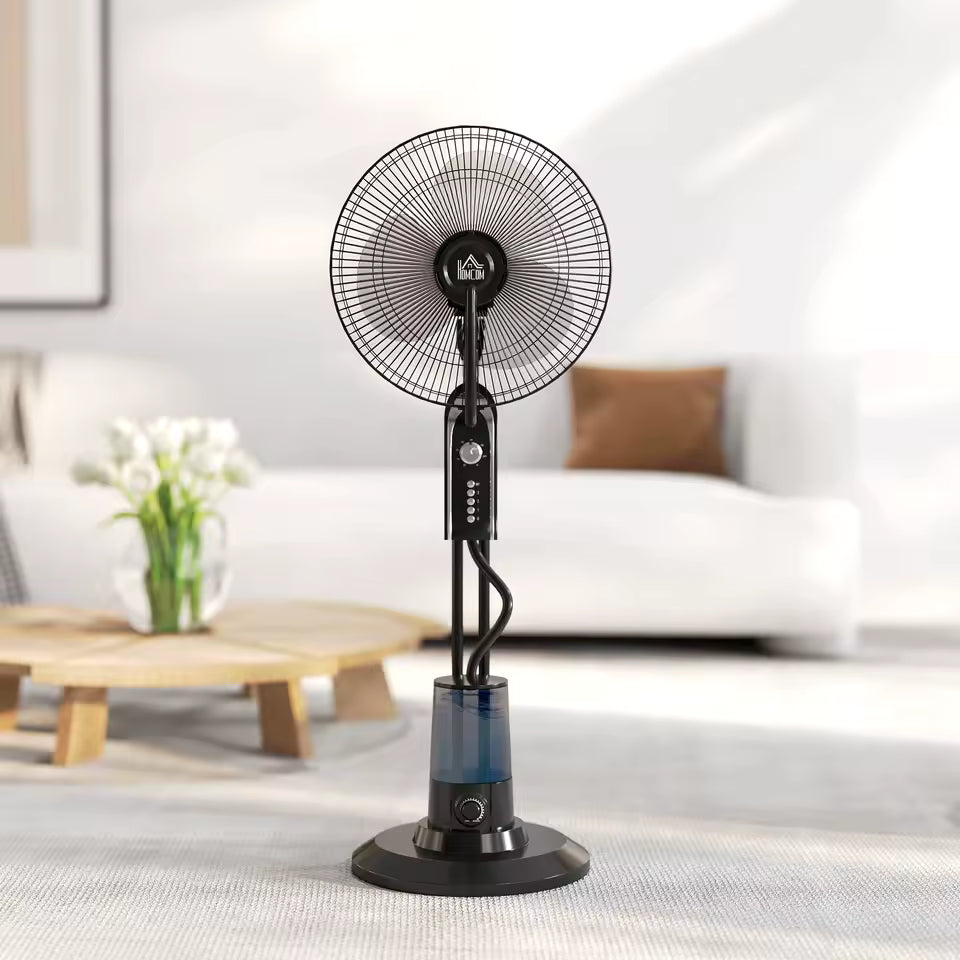 HOMCOM Misting and Cooling Fan Oscillating 4 Speed with Water Tank